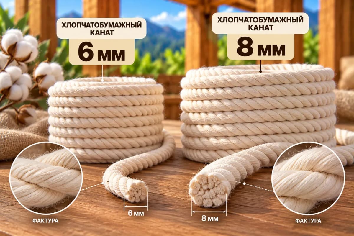 Хлопчатобумажный канат — общий вид