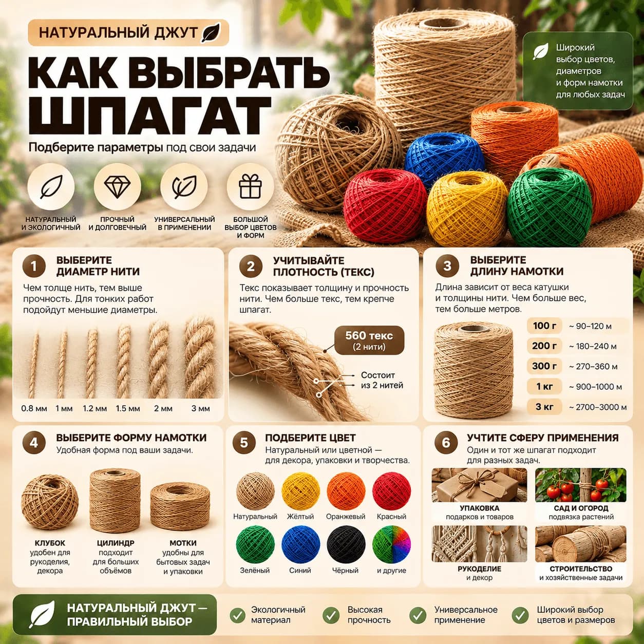 Как выбрать идеальный джутовый шпагат